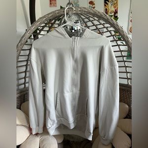 oversized white zip up hoodie